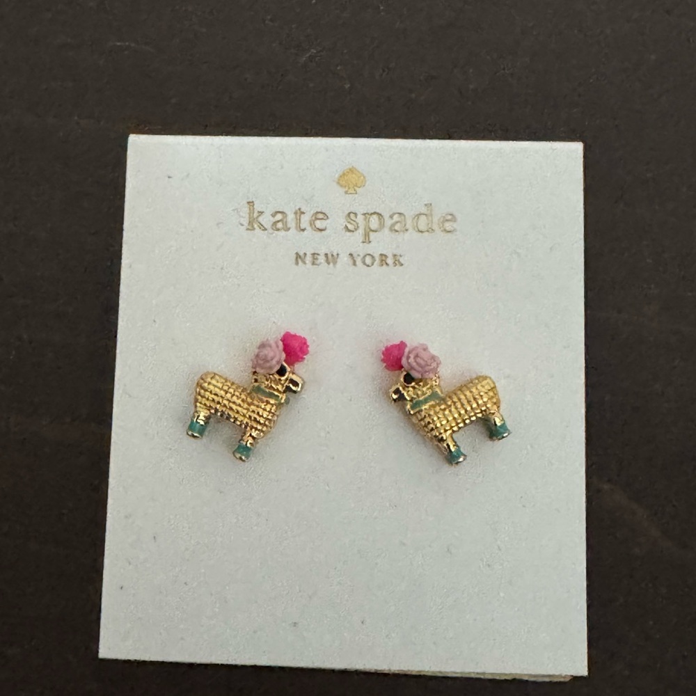 Kate Spade Gold and Pink pinata  Earrings